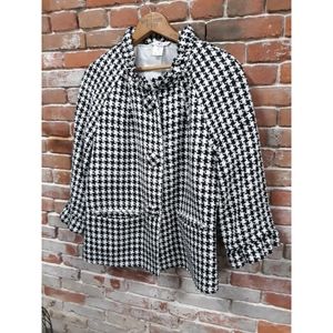 Houndstooth Black and White Coat